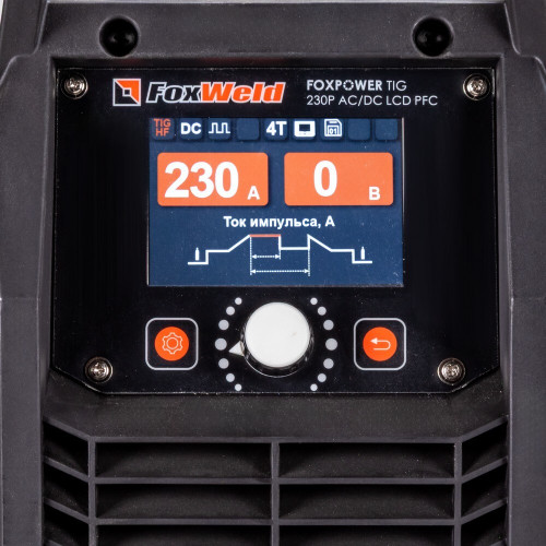 Аппарат аргонодуговой сварки FoxWeld FOXPOWER TIG 230P AC/DC LCD PFC-6