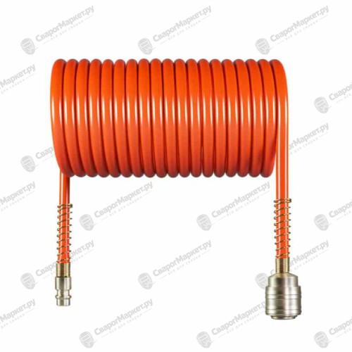 Спиральный воздушный шланг с фитингами Rapid,10 бар, 8х6 мм, 10 м. FoxWeld AERO