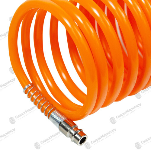 Спиральный воздушный шланг с фитингами Rapid,10 бар, 8х6 мм, 10 м. FoxWeld AERO-2