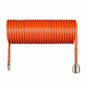 Спиральный воздушный шланг с фитингами Rapid,10 бар, 8х6 мм, 15 м. FoxWeld AERO