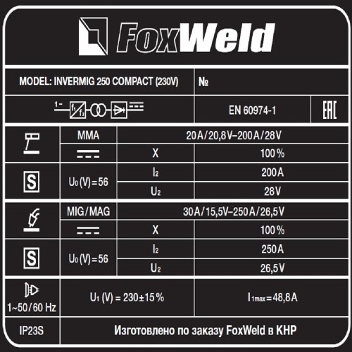 Сварочный полуавтомат FoxWeld Invermig 250 Compact (230V)-7