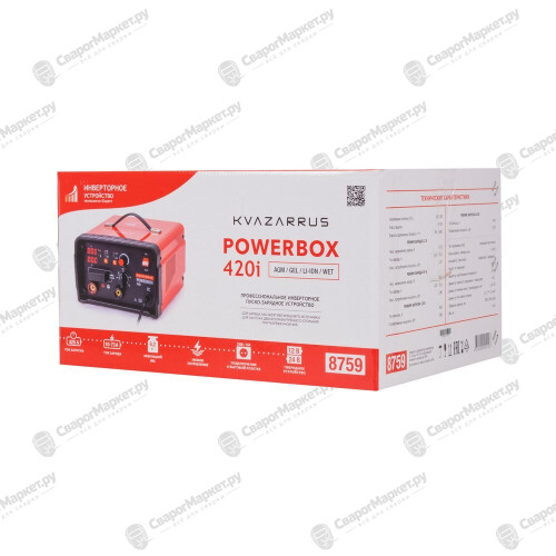 Инверторное пуско-зарядное устройство KVAZARRUS PowerBox 420i, таймер, цветная коробка-7