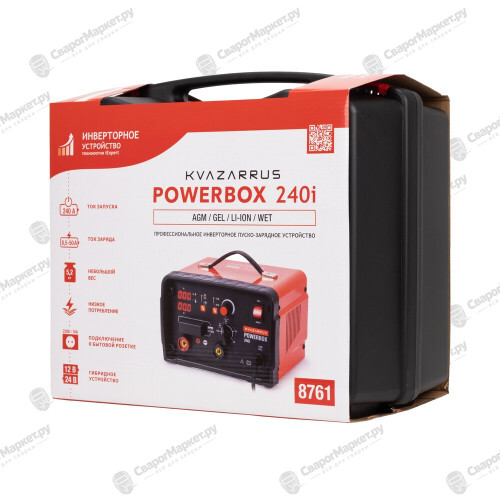 Инверторное пуско-зарядное устройство KVAZARRUS PowerBox 240i, таймер, пластиковый кейс-8