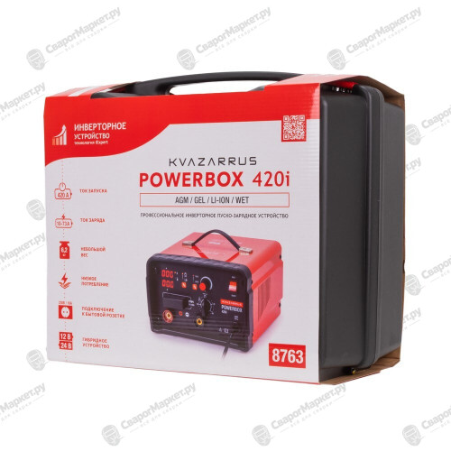 Инверторное пуско-зарядное устройство KVAZARRUS PowerBox 420i, таймер, пластиковый кейс-8