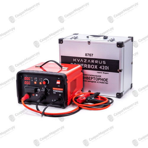 Инверторное пуско-зарядное устройство KVAZARRUS PowerBox 420i, таймер, алюминиевый кейс