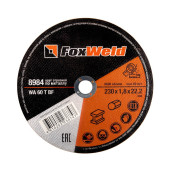 Круг отрезной по металлу FOXWELD WA 60 T BF, 230 х 1,8 х 22,2 мм