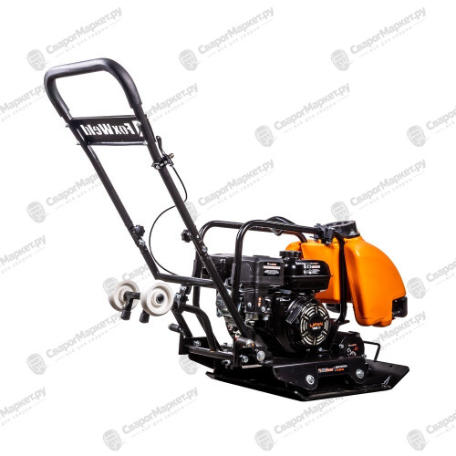 Виброплита FoxWeld PC 80/13, прямоходная, двигатель Lifan 168F-2, вес 80 кг, центробежная сила 13,5 кН, бак с водой, транспорт. колёса-3