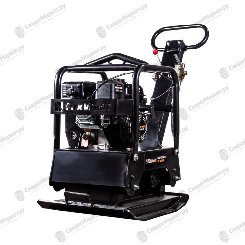 Виброплита FoxWeld PC 150/35R, реверсивная, двигатель Lifan 168F-2, вес 150 кг, центробежная сила 35 кН, транспорт. колёса