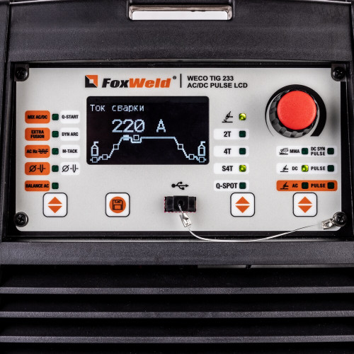 Аппарат аргонодуговой сварки FoxWeld WECO TIG 233 AC/DC PULSE LCD-5