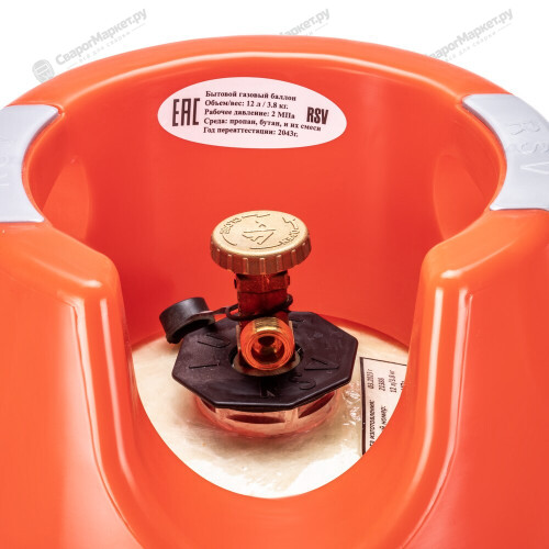 Баллон полимерно-композитный газовый, красный, 12 л (LPG/СУГ) FoxWeld RSV Composite-2