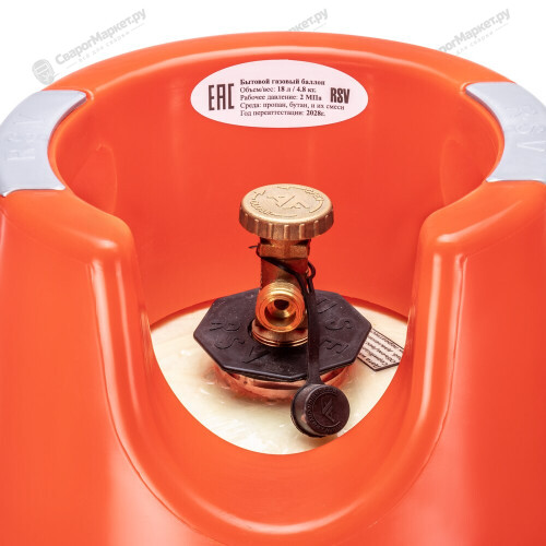 Баллон полимерно-композитный газовый, красный, 18 л (LPG/СУГ) FoxWeld RSV Composite-2