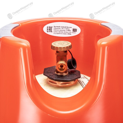 Баллон полимерно-композитный газовый, красный, 33 л (LPG/СУГ) FoxWeld RSV Composite-2