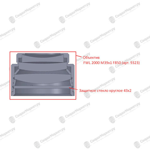 Стекло защитное FoxWeld FWL2000 круглое 43 *2 для очистки-1