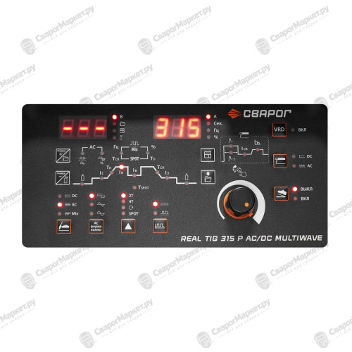 Аппарат аргонодуговой сварки Сварог REAL TIG 315 P AC/DC MULTIWAVE (E30301)-6