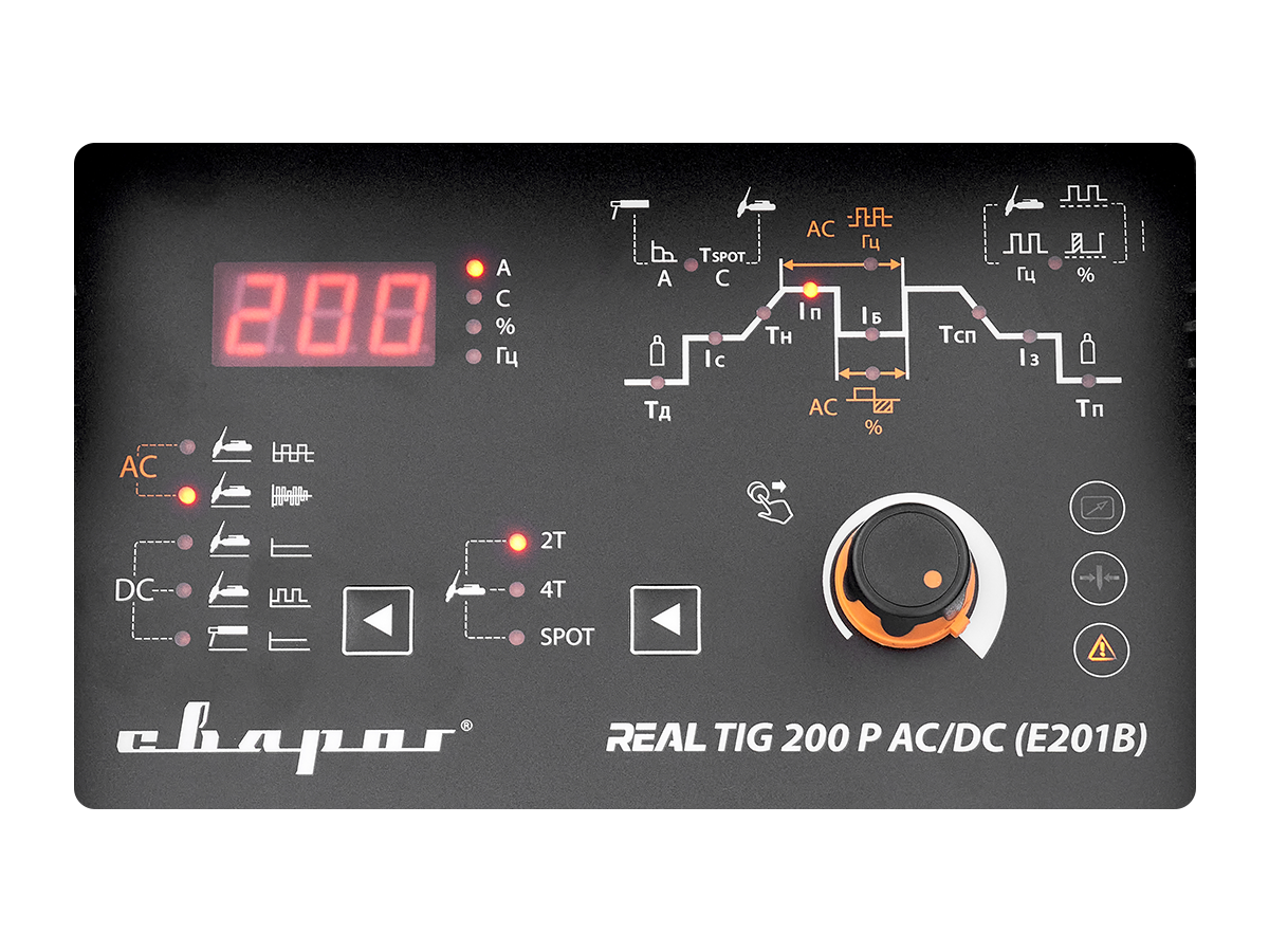 Первый аппарат для TIG сварки с уникальной расширенной комплектацией REAL TIG 200 P AC/DC BLACK (E201B)